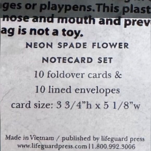 NEW kate spade Pink Neon Spade Flower Notecard Set - Picture 5 of 5